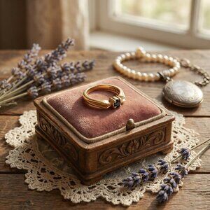 Vintage Avon 1981 Sapphire Ring, Classic 80s Design, Vintage Jewelry